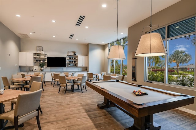 recreation room featuring pool table