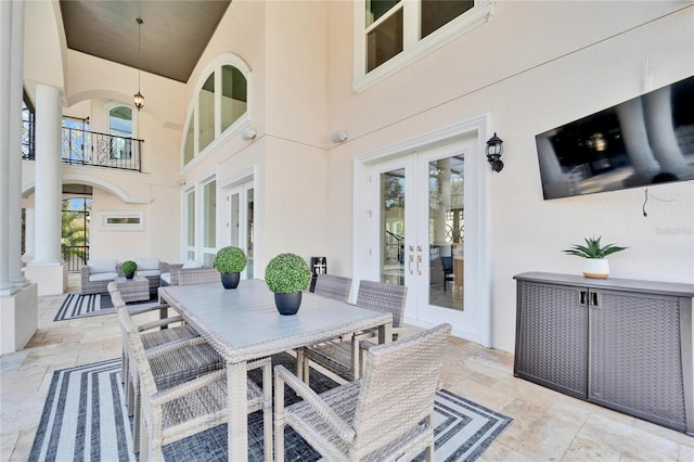 view of patio / terrace featuring french doors