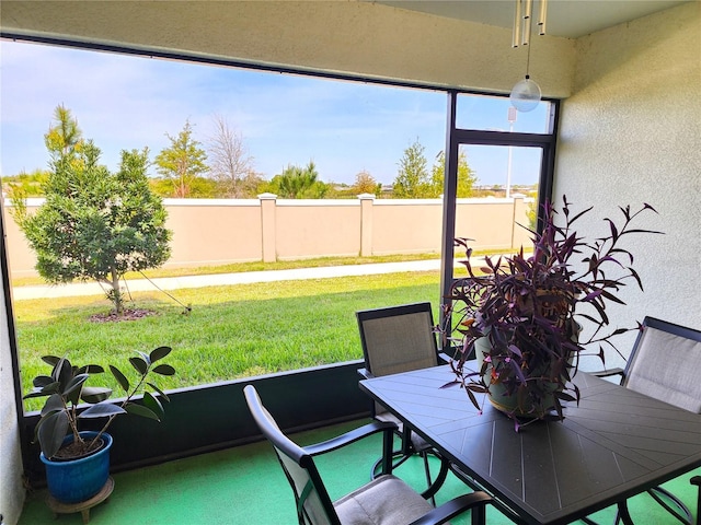 view of sunroom