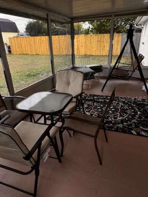 view of unfurnished sunroom