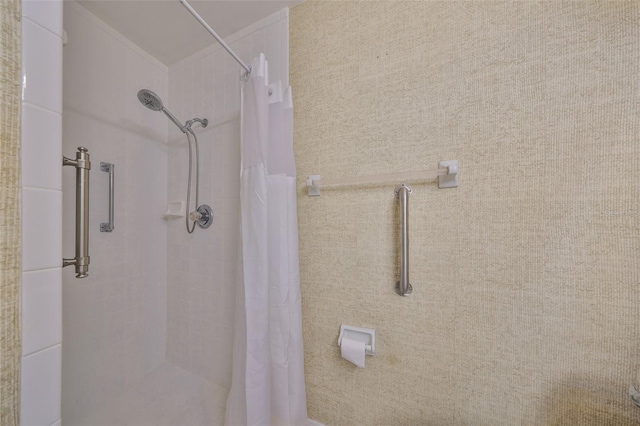 bathroom featuring walk in shower