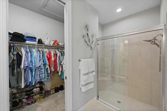 bathroom with walk in shower