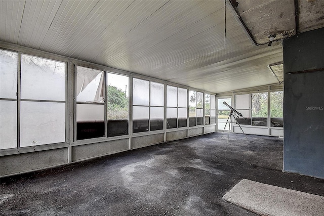 view of unfurnished sunroom