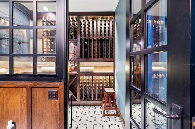 wine room featuring wine cooler