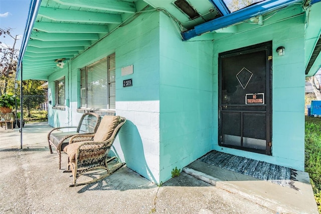 view of doorway to property