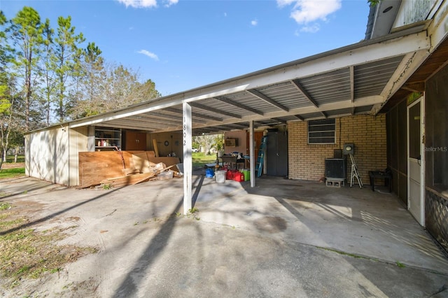 view of parking featuring a carport