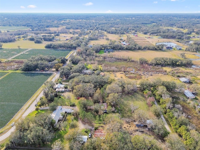 bird's eye view with a water view and a rural view