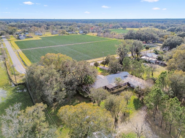 drone / aerial view with a rural view