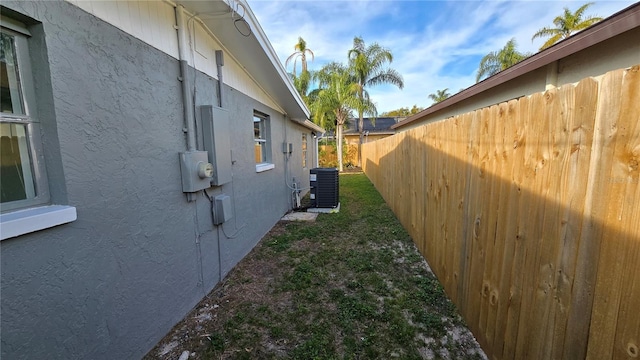 view of home's exterior with central air condition unit