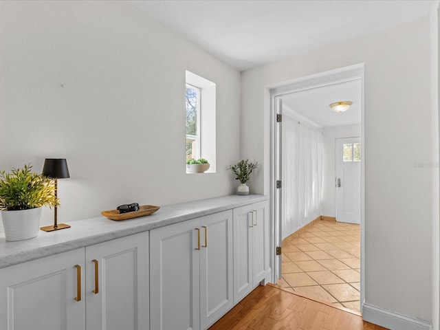 hall featuring light wood-type flooring