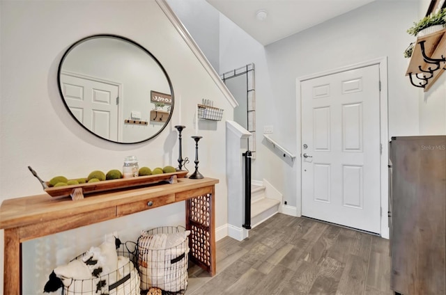 entryway featuring dark hardwood / wood-style flooring