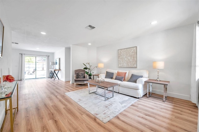 living room featuring light hardwood / wood-style flooring