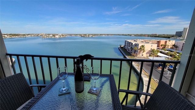 balcony with a water view