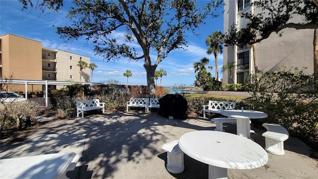 view of patio with area for grilling