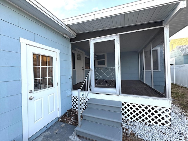 view of doorway to property