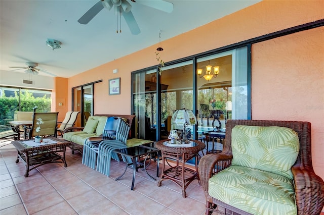 view of patio / terrace featuring outdoor lounge area and ceiling fan