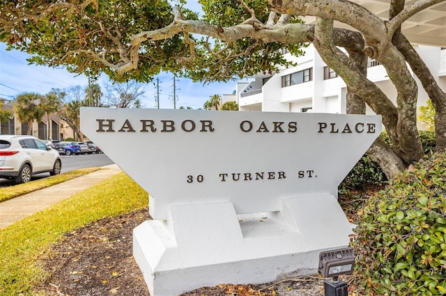 view of community sign