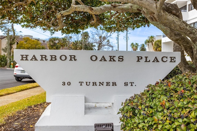 view of community sign