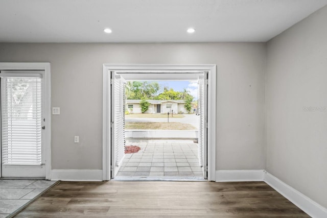 entryway featuring hardwood / wood-style floors