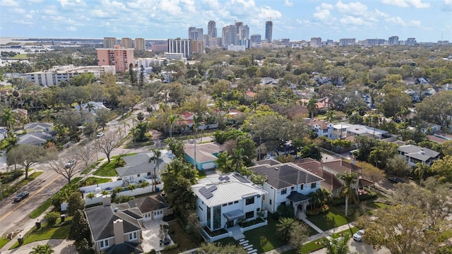 aerial view featuring a city view