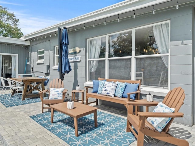 view of patio / terrace with an outdoor living space