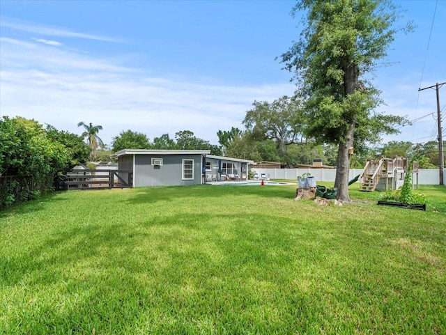 view of yard with a playground