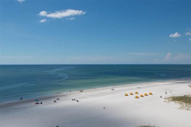 view of water feature featuring a beach view