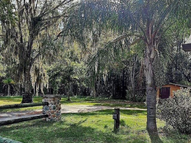 view of home's community with a yard