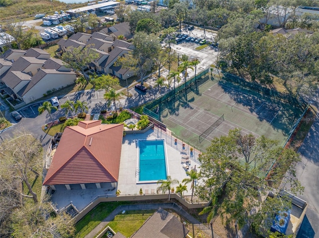 aerial view featuring a residential view