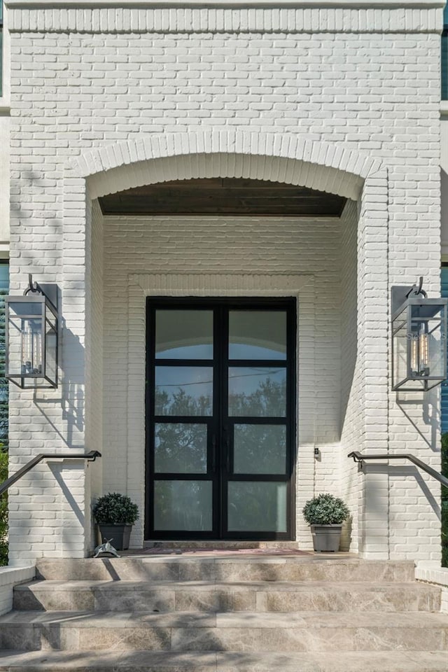 doorway to property with french doors