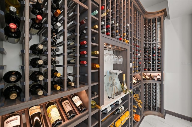 view of wine cellar