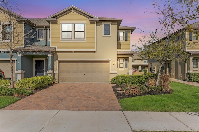 view of front of home with a garage