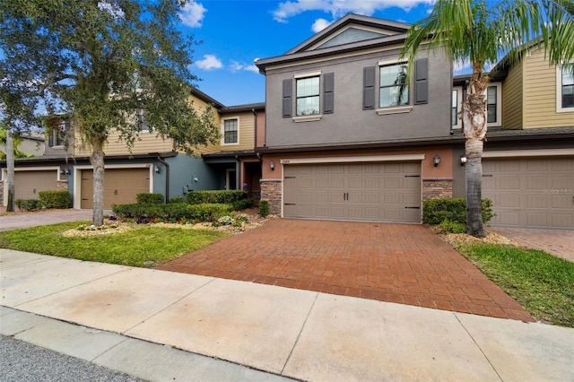 view of property featuring a garage