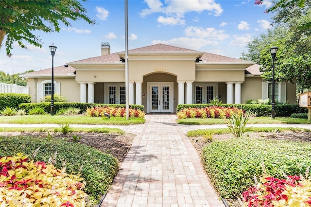 view of front of home with french doors