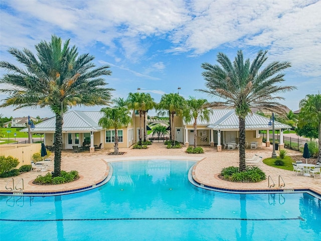 view of pool with a patio area