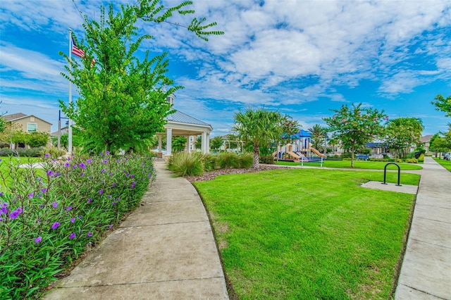 view of yard featuring a playground