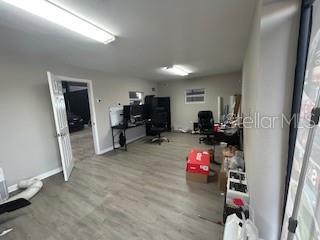 interior space with light hardwood / wood-style flooring