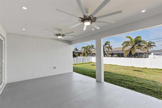 view of patio / terrace featuring ceiling fan