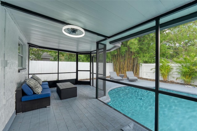 unfurnished sunroom with a healthy amount of sunlight