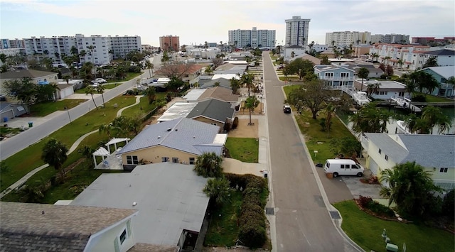 drone / aerial view with a city view