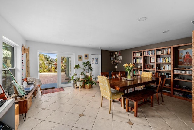 dining room featuring light tile patterned floors