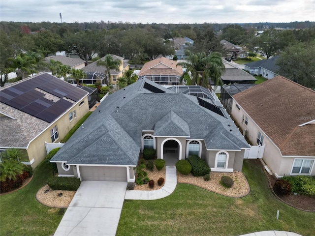 aerial view featuring a residential view