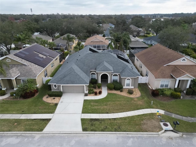 bird's eye view with a residential view