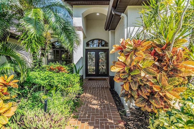 doorway to property with french doors