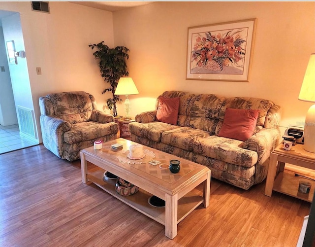 living room featuring hardwood / wood-style flooring