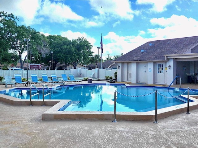 view of pool featuring a patio