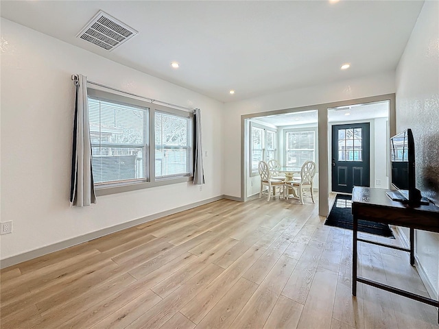 entrance foyer featuring light hardwood / wood-style floors