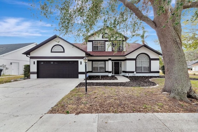 view of front of property featuring a garage