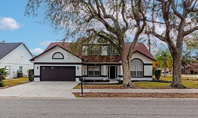 view of front of house with a garage