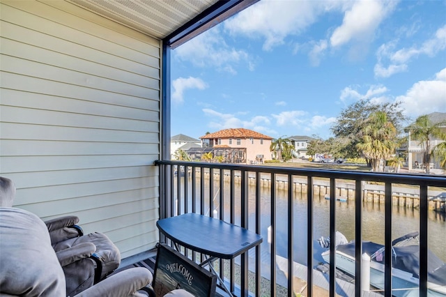 balcony with a water view